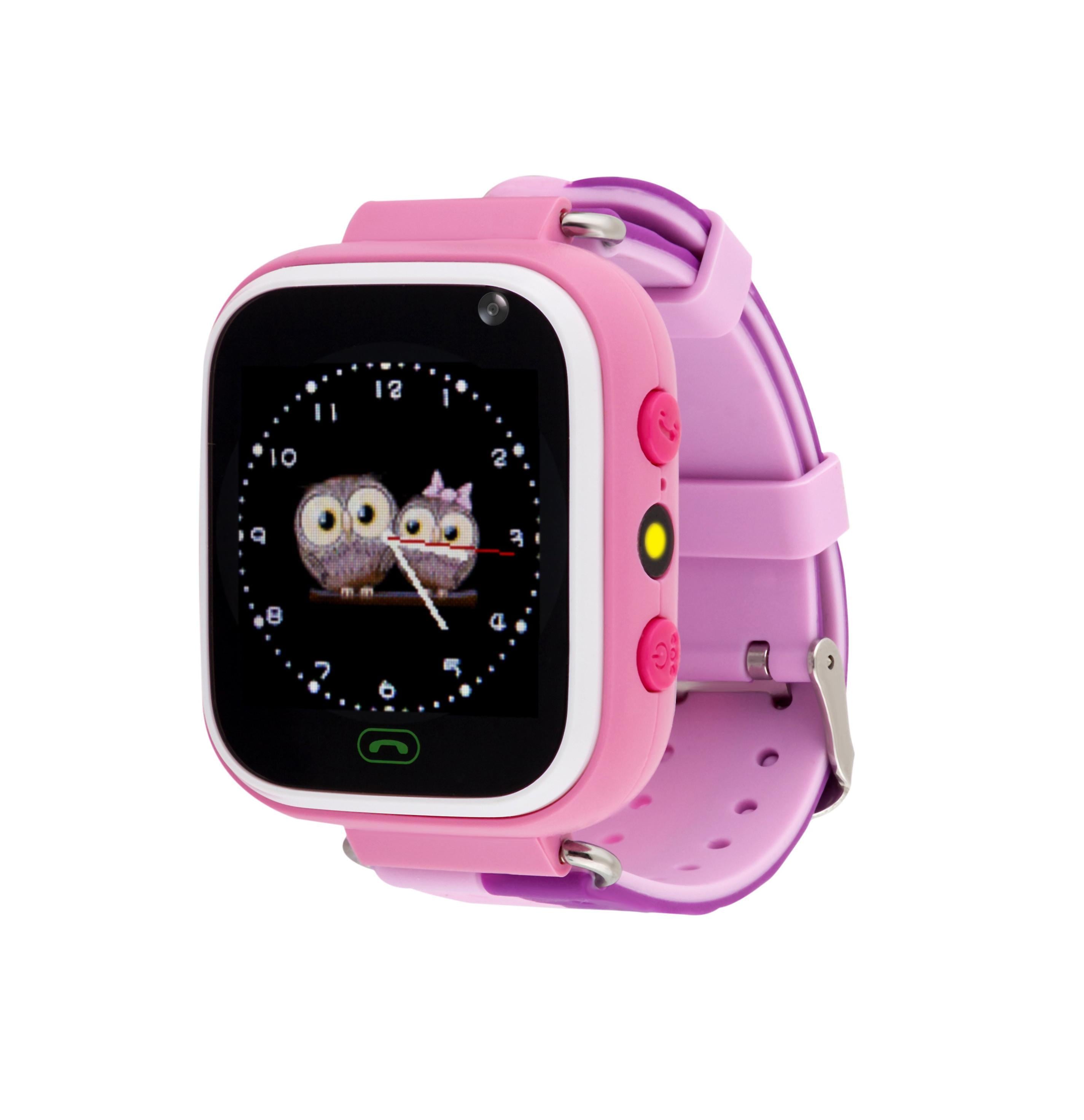 Детские телефон-часы с трекером AURA Q523 с камерой и фонариком Pink