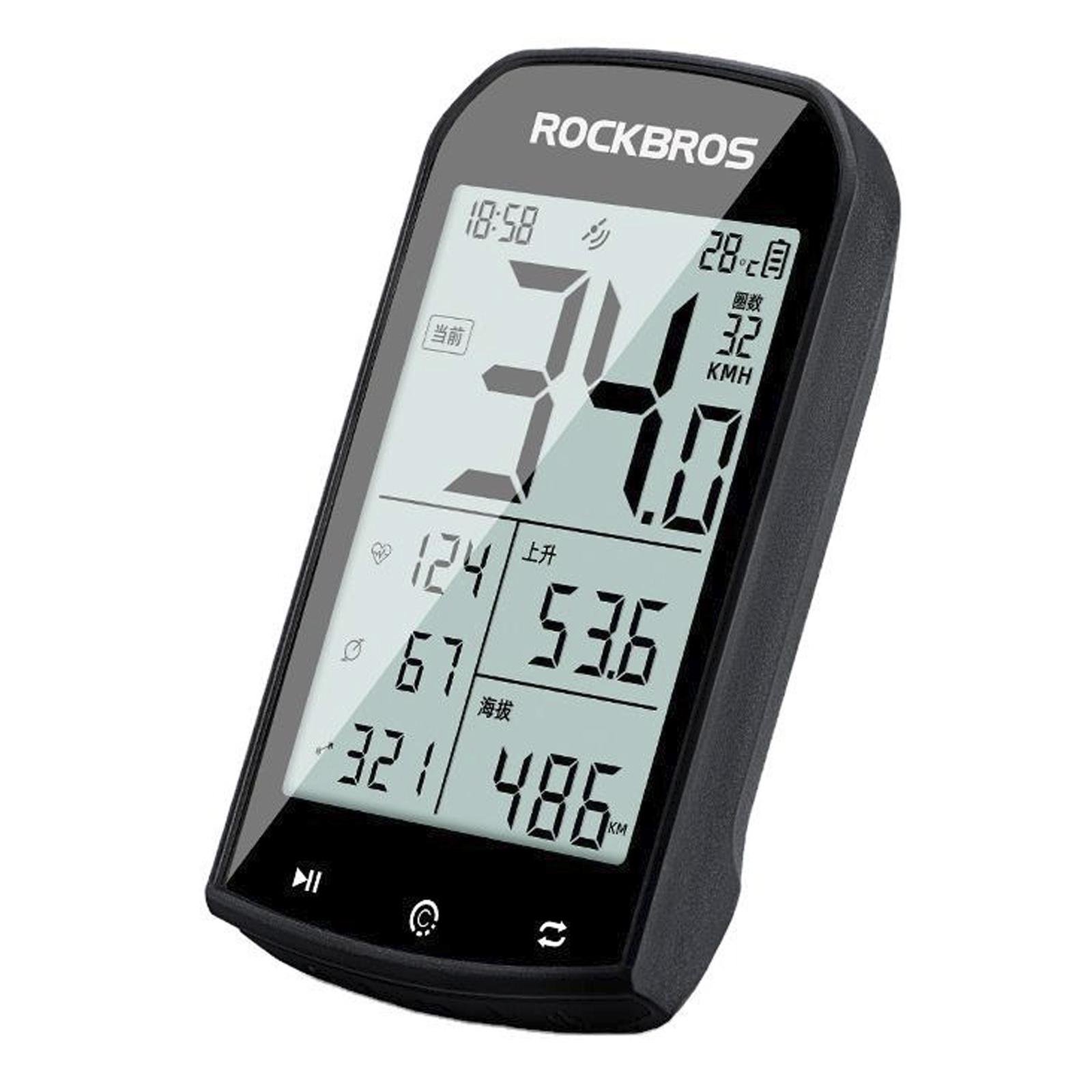 Велосипедный компьютер ROCKBROS M1 навигатор беспроводной/GPS с подсветкой IPX6 ANT Черный (RB-M1-5515)
