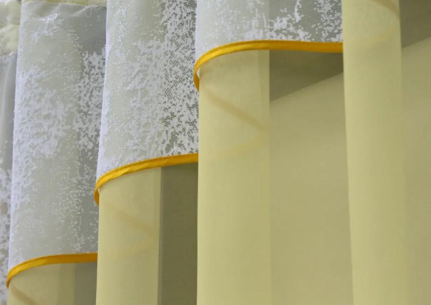 Тюль арка на кухню 260х170 см Жовтий/Білий (036к) - фото 5