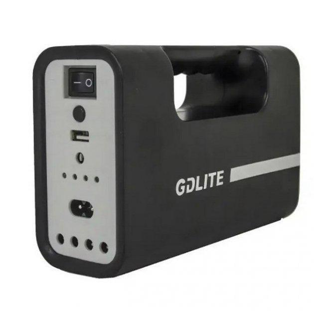 Станция зарядная Gdlite GD портативная переносной -1 с 3 лампами и солнечной панелью (8418 GD1)