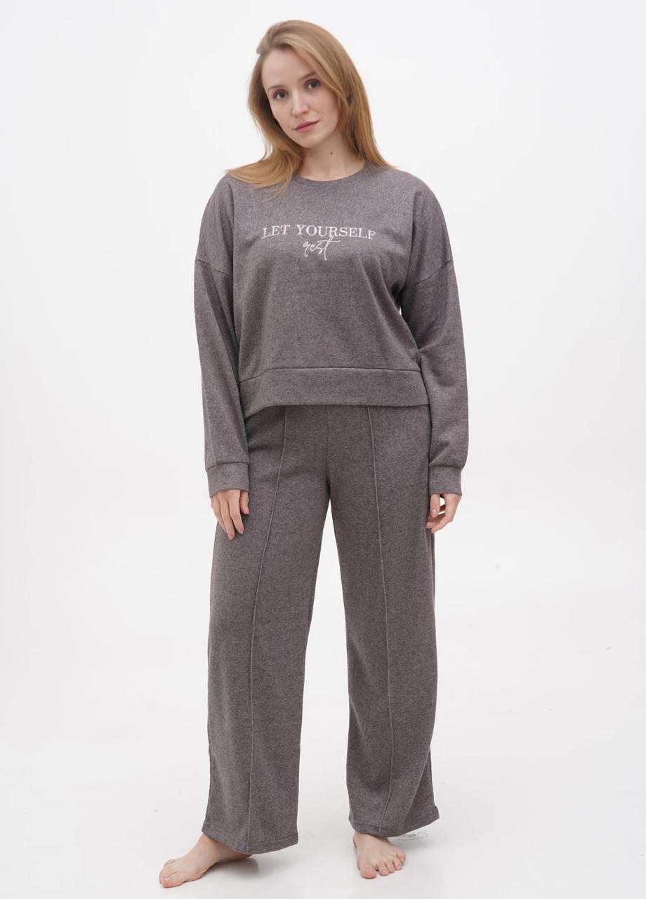 Костюм домашний женский Cotpark свитшот/брюки XL Серый (30334-3-XL) Костюм домашний женский Cotpark свитшот/брюки XL Серый (30334-3-XL)