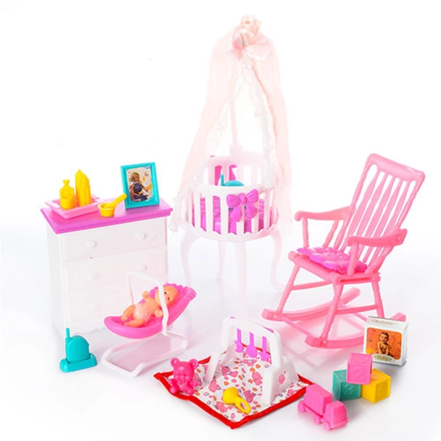 Детская комната для кукол Барби кукольная мебель трюмо кресло кроватка пупс