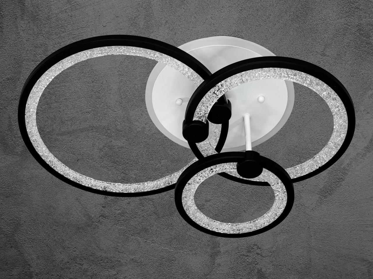 Люстра LED на кухню з диммером 8180-3BK-LS 70W на 10 м2 Чорний (2461100376) - фото 4