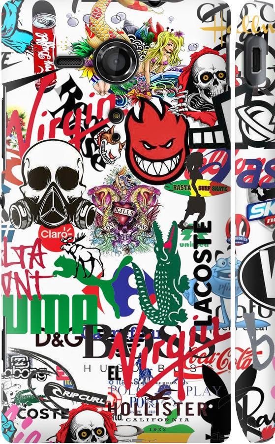 Чехол на Sony Xperia SP M35H Many different logos (4022m-280-42517) Чехол на Sony Xperia SP M35H Many different logos (4022m-280-42517)