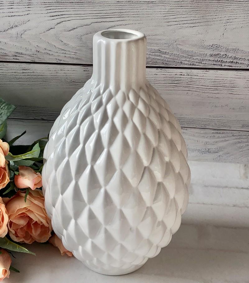 Ваза керамическая BonaDi Квин глянец 30 см White (10202851) Ваза керамическая BonaDi Квин глянец 30 см White (10202851)