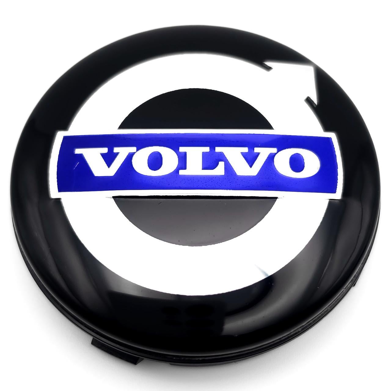 Ковпачок заглушка маточини колеса Volvo 64 мм тип 1 Чорний/Синій (3006932730)