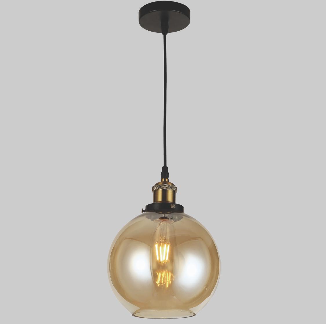 Подвес стеклянный с шаром 25 см Кофейный (52-1009-1 TEA)