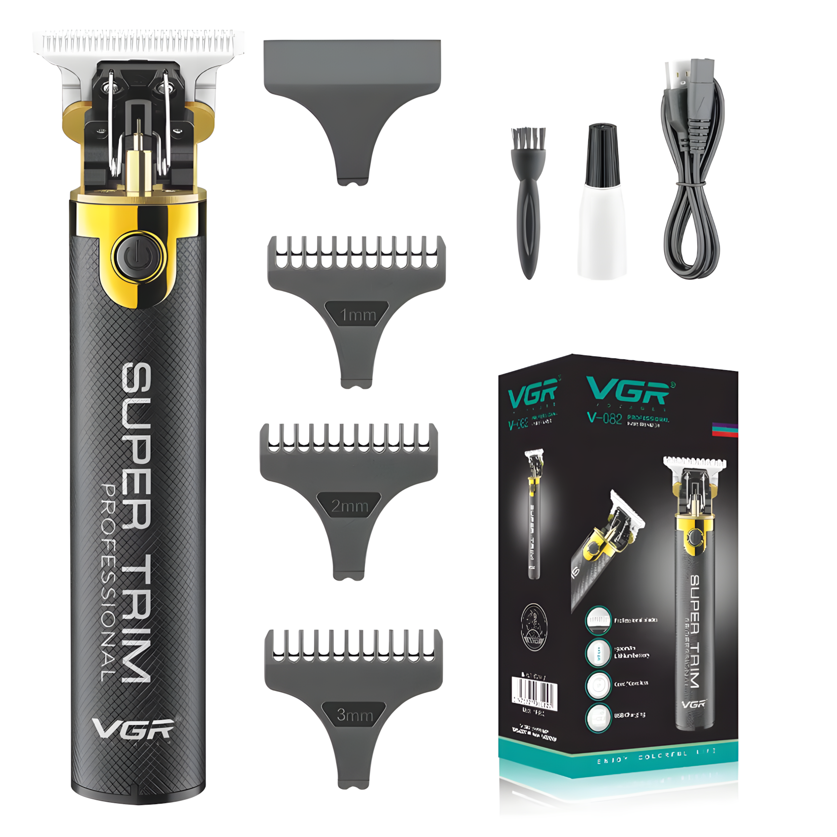 Тример для стрижки акумуляторний VGR V-082 з насадками (0067428)