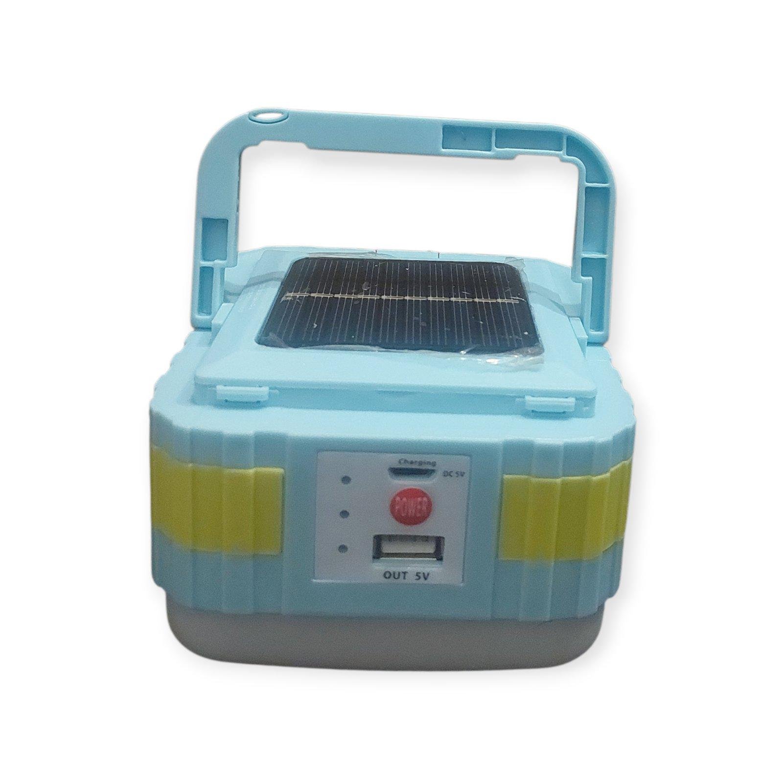 Фонарь светодиодный кемпинговый Xinkej с powerbank MF-8080 USB с солнечной панелью 3х18650 Голубой (31570337)