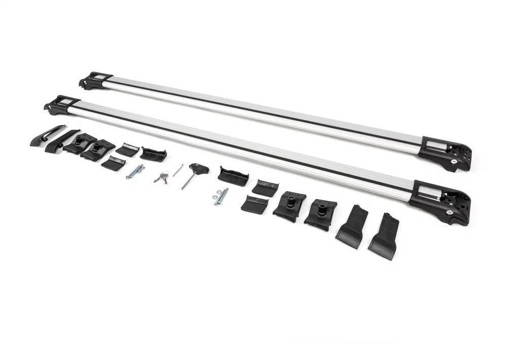 Багажник на обычные рейлинги под ключ WingBar V1 для Jeep Cherokee KL 2013- рр. алюминий/пластик до 110 см 2 шт. Серый (157780)