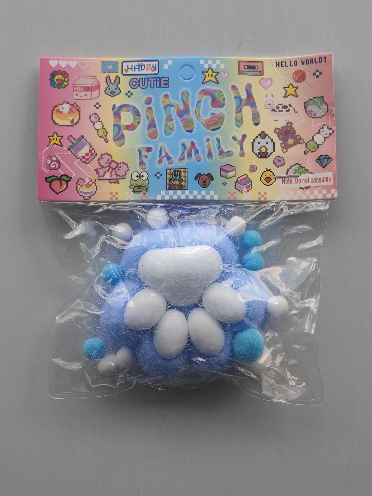 Іграшка антистрес сквіш котяча лапка пухнаста 7х6 см Блакитний/Білий (2801P)