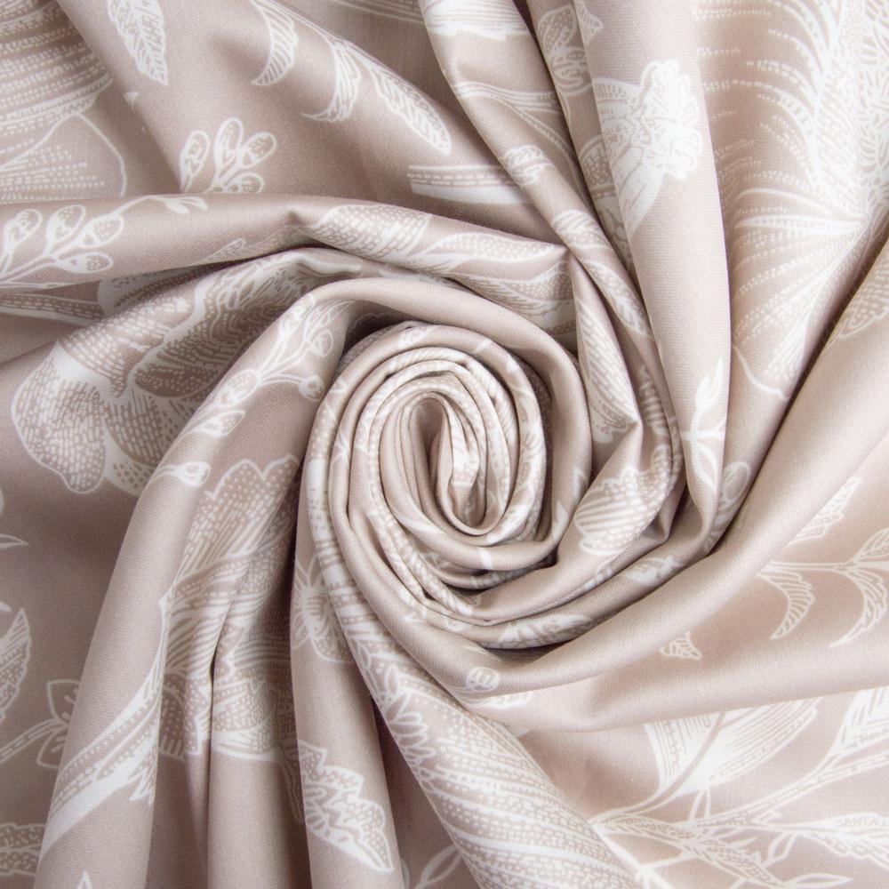 Ткань сатин для постельного белья однотонная M 02231/16 мак 130 гр/м2 210 ТС 240 см Бежевый (26160)