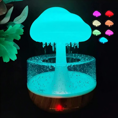 Увлажнитель воздуха-ночник Грибок Mushroom Cloud Rain с эффектом дождя и 7-цветной подсветкой (РН00288)