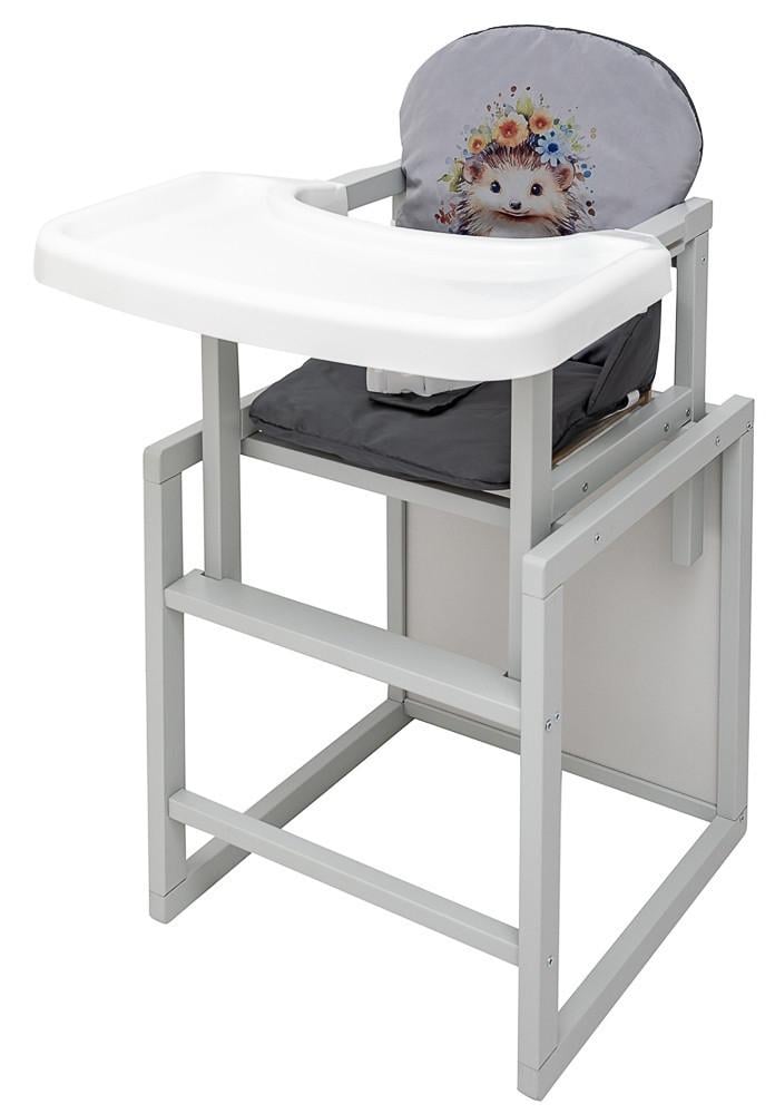 Стульчик-трансформер детский для кормления Babyroom Пеппи-250 деревянный 47х50х93 см Серый-графит (150-7-680975)