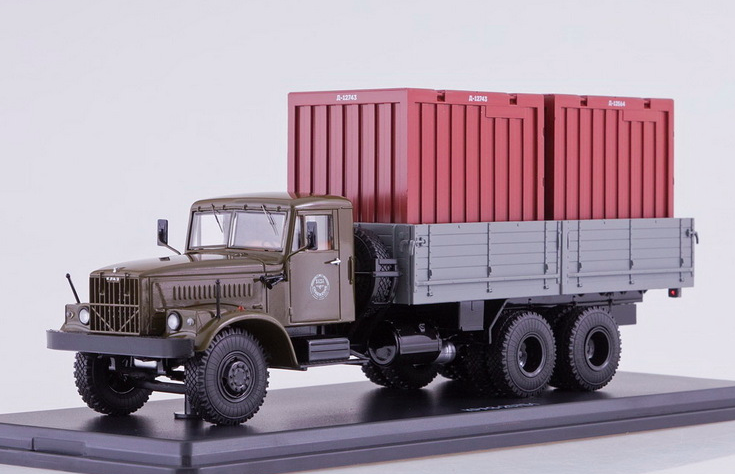 Колекційна модель SSM КРАЗ-257Б1 Бортовий із контейнерами 1:43