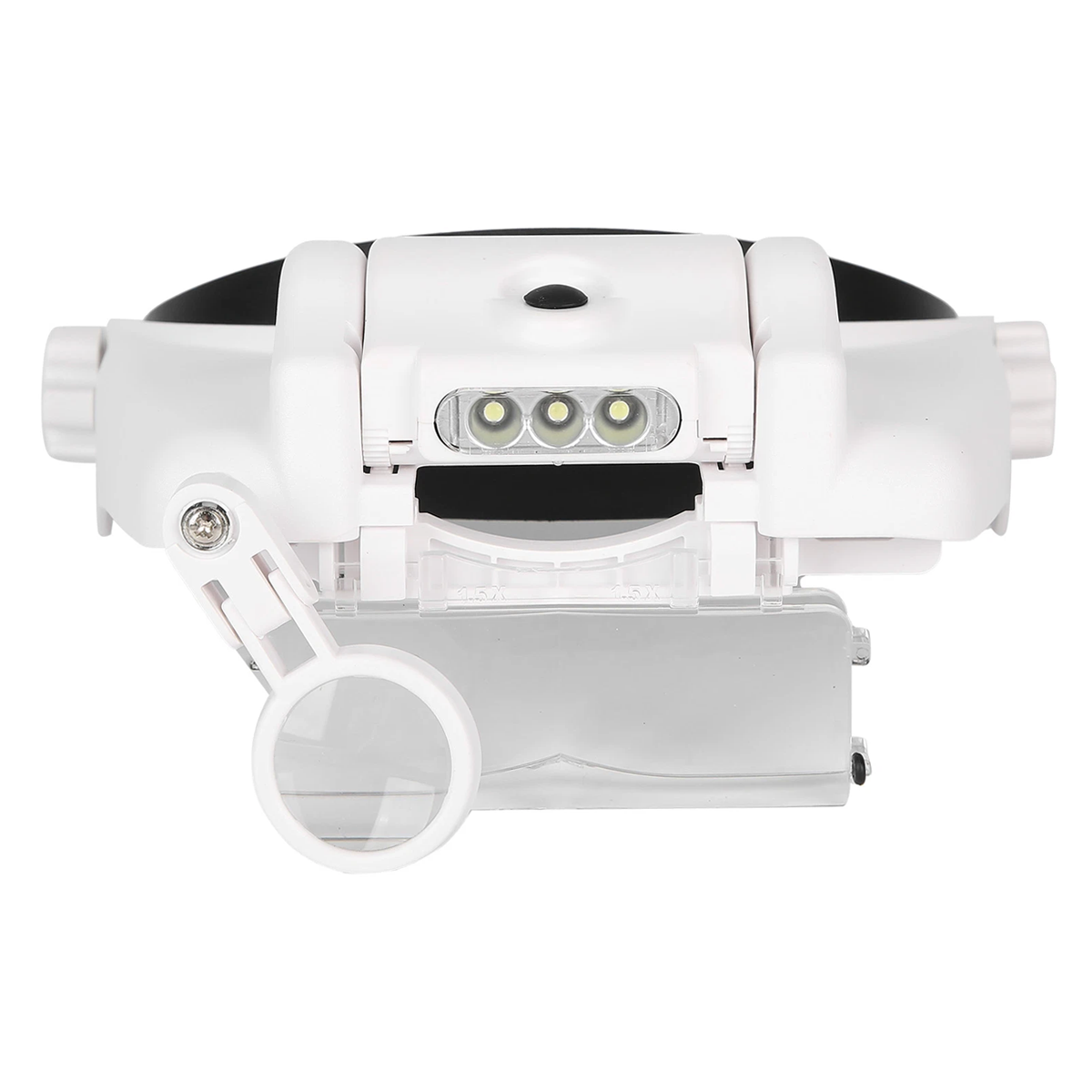 Лупа-шлем бинокулярная налобная MG8100-S с 3LED подсветкой и монокуляром 1,5X/2X/3,5X/8X/9,5X/11,5X White/Black (160420) - фото 4 Лупа-шлем бинокулярная налобная MG8100-S с 3LED подсветкой и монокуляром 1,5X/2X/3,5X/8X/9,5X/11,5X White/Black (160420) - фото 4