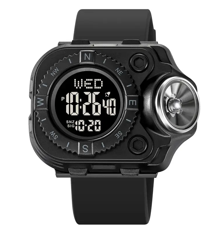 Часы наручные с фонариком Skmei 2187 Black (18443)