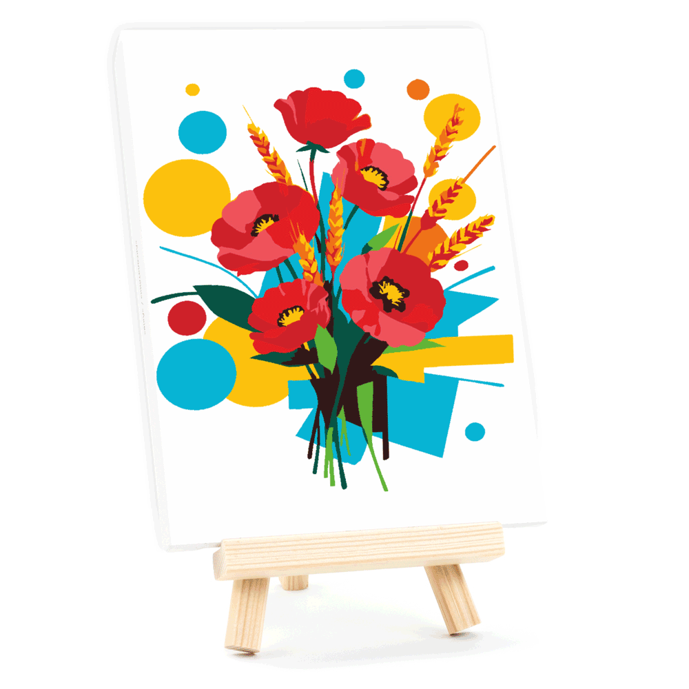 Картина по номерам Rosa Start Колоски и маки 15x20 см с мольбертом (Az1-4823098548638)