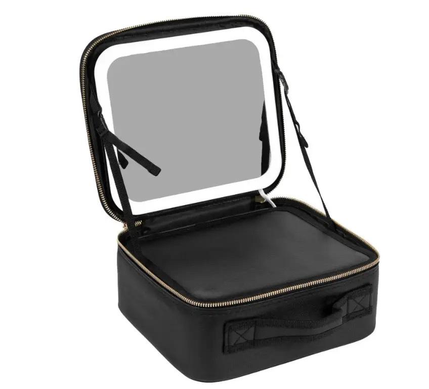 Органайзер для косметики с зеркалом и подсветкой 9228 Black (22790727)