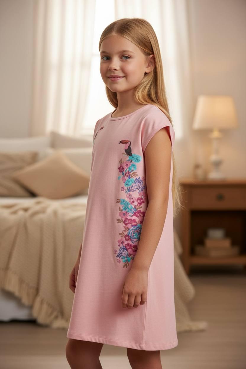 Ночная рубашка для девочки BAYKAR р. 8 128-134 см 8-9 лет Персиковый (9292-515)
