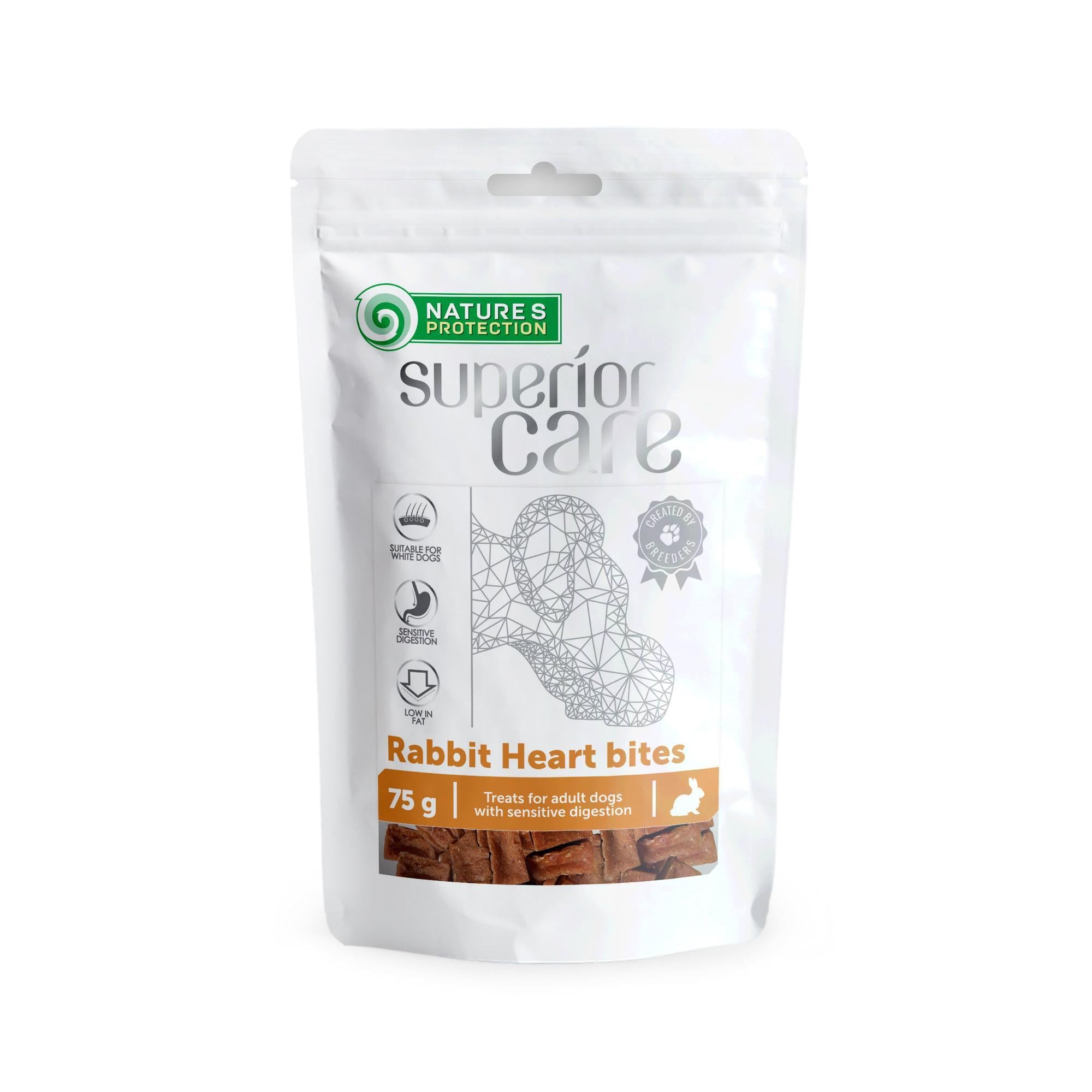 Ласощі для собак Nature's Protection Superior Care Rabbit Heart Bites 75 г
