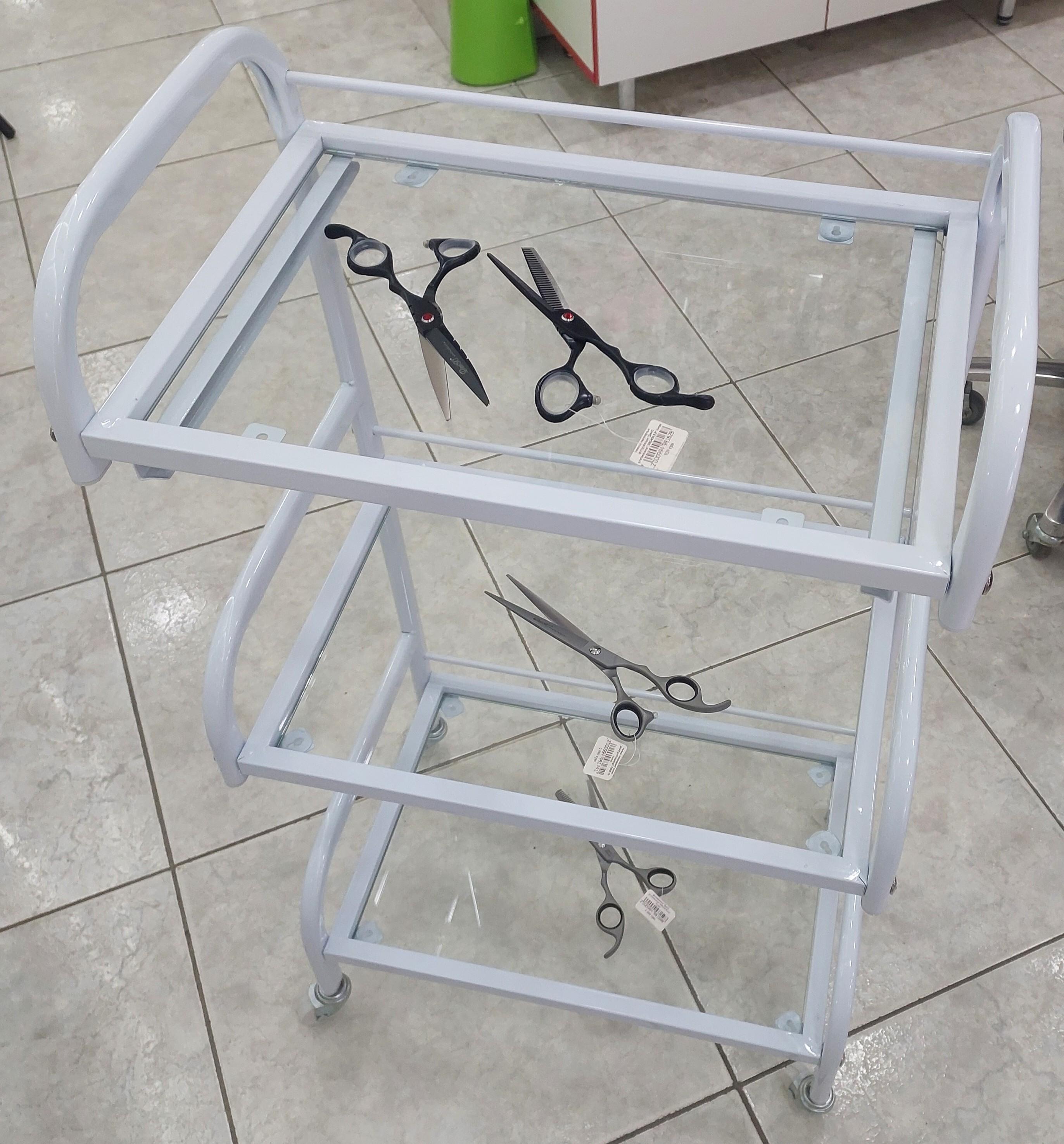 Візок косметологічний на 3 полички ДенІС professional з висувним лотком прозоре скло (27516619)