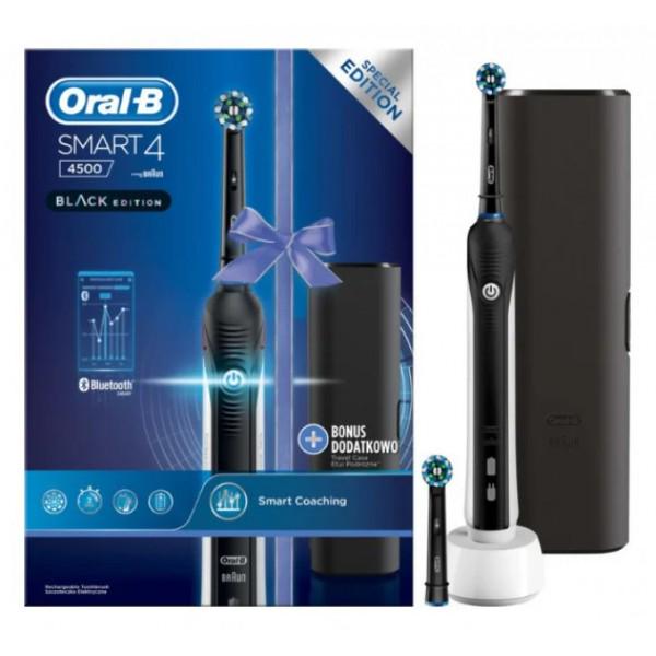 Електрична зубна щітка Oral-B Smart 4 4500 Black Edition D601.525.3X із дорожнім кейсом 1 шт. - фото 2