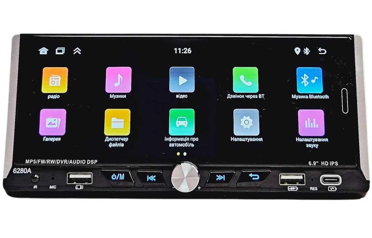 Автомагнітола 6280A 1DIN 6,9" Android 13 Carplay 2/32 GB (43201-6280A_2210) - фото 4