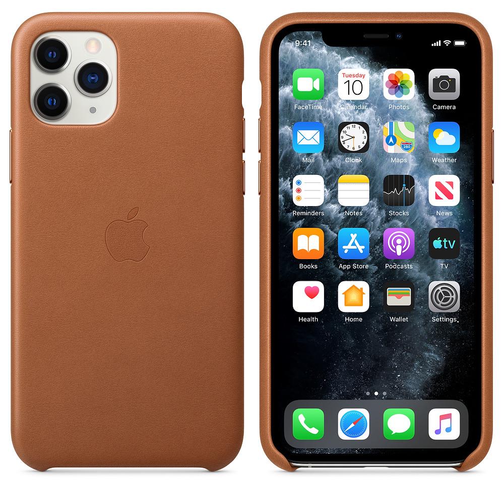 ᐉ Apple Leather Case for iPhone 11 Pro, Saddle Brown (MWYD2)