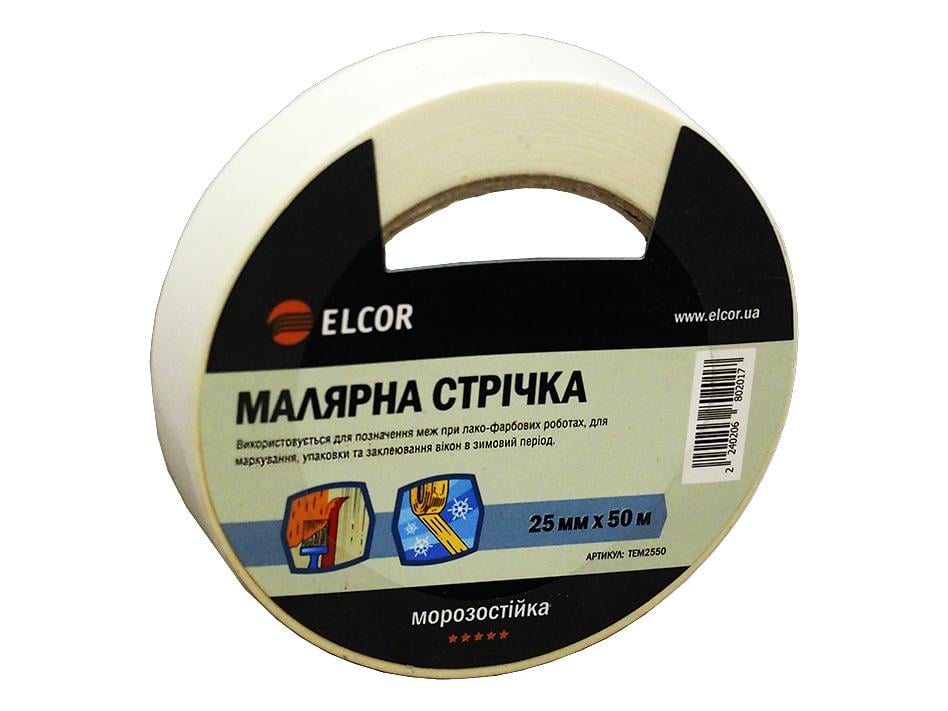 Малярна стрічка Elcor TEM2550 25 мм 50 м (40206802)