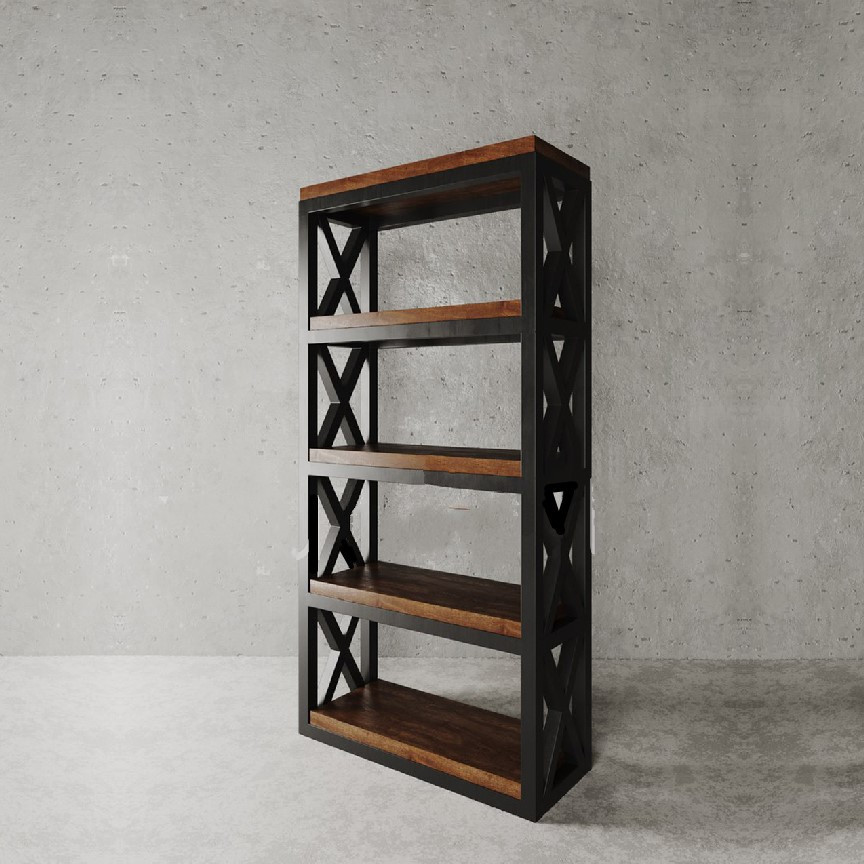 Стеллаж для хранения Loft NS-1783 1880x800x300 мм Черный (6156d5803edc877ba8589939)