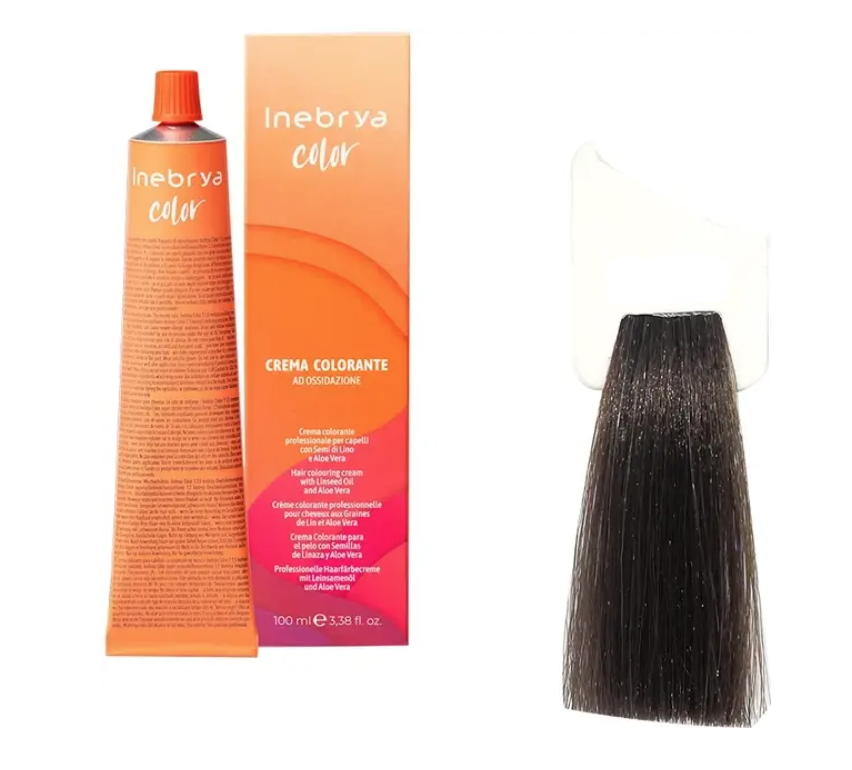 Крем-краска для волос INEBRYA Color с содержанием аммиака 100 мл 5/00 Интенсивный светлый каштан Крем-краска для волос INEBRYA Color с содержанием аммиака 100 мл 5/00 Интенсивный светлый каштан