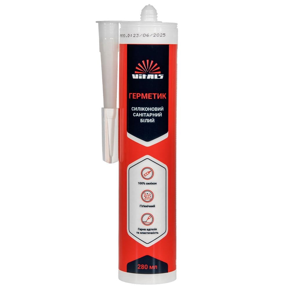 Герметик силиконовый санитарный Vitals Fix 280 мл Белый (000224439) Герметик силиконовый санитарный Vitals Fix 280 мл Белый (000224439)