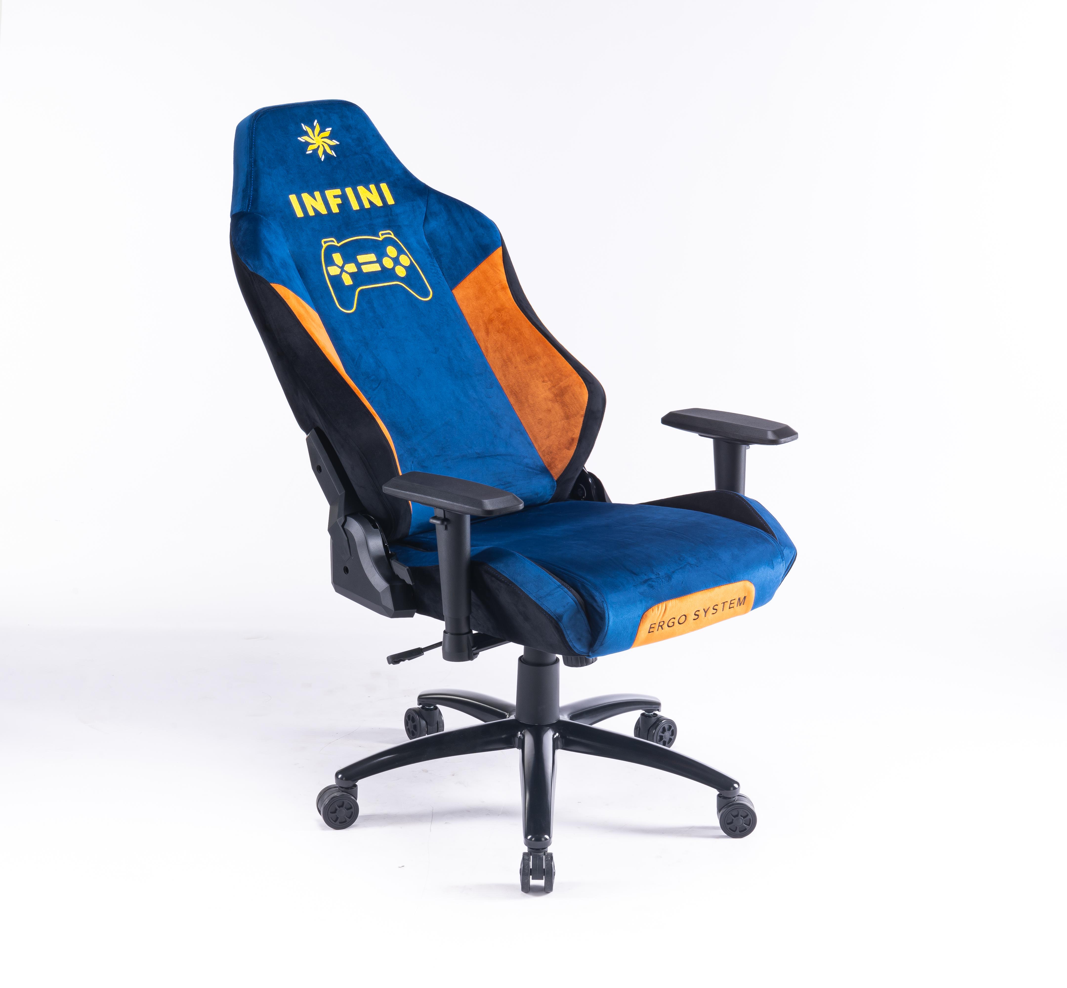 Комп'ютерне крісло із тканини Ergo System G20 Синьо-жовтий - фото 4