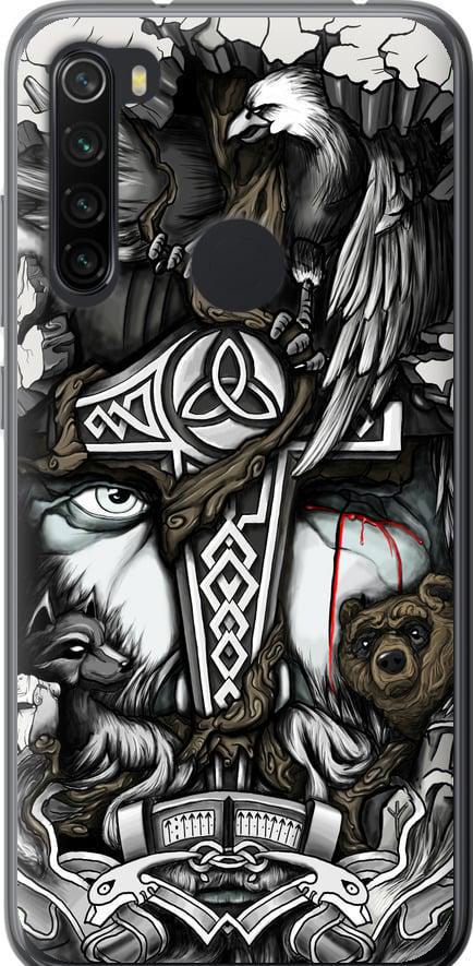 Чехол на Xiaomi Redmi Note 8 Тату Викинг (4098u-1787-42517)