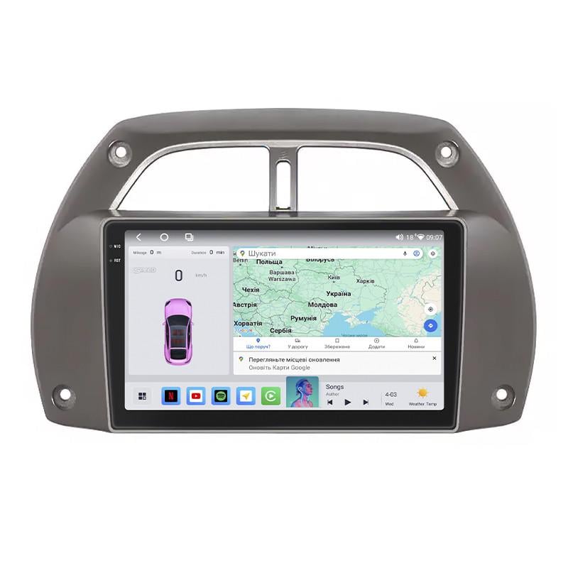 Автомагнитола штатная Lesko 4G/QLED/CarPlay/360°/GPS/Wi-Fi для Toyota RAV4 II XA20 2000-2003 4/64Gb 9" (2321785079)