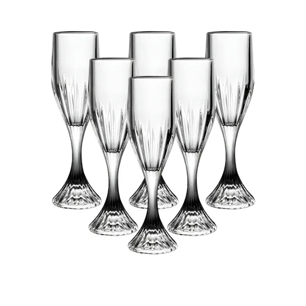 Набор бокалов для шампанского на массивной ножке 6 шт. по 175 мл Прозрачный