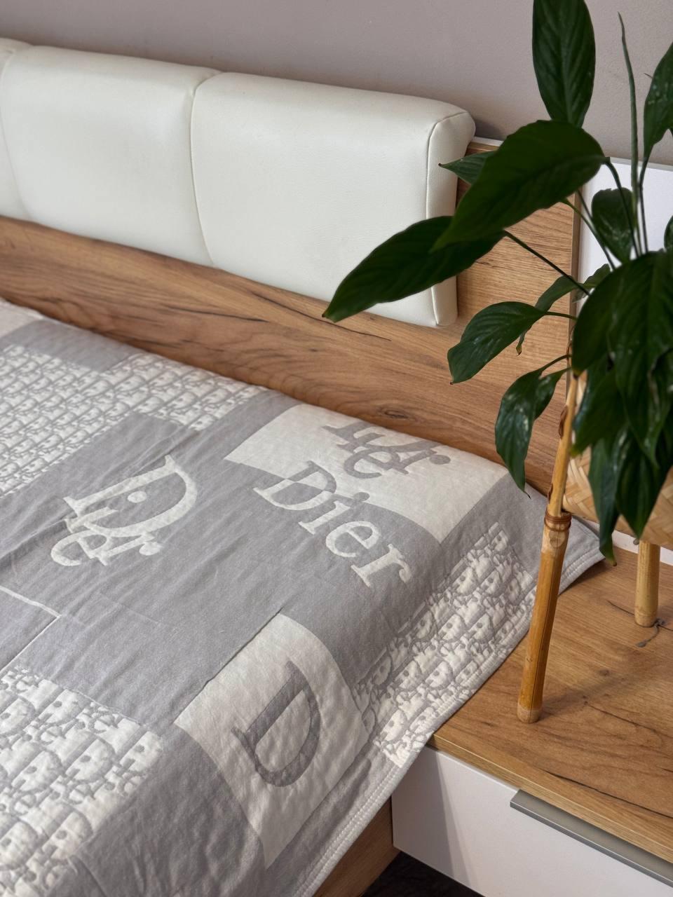 Покривало на ліжко бавовняне 230х200 см Сірий (П4К-M-muslin06-01) - фото 2