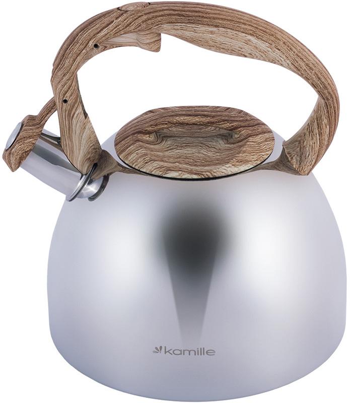 Чайник Kamille Whistling Kettle з нержавіючої сталі сатин зі свистком 2,7 л (KM-1090) - фото 4