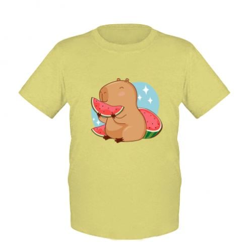 Футболка детская Капибара с арбузом 152 см Желтый (17874502-6-204138-L)