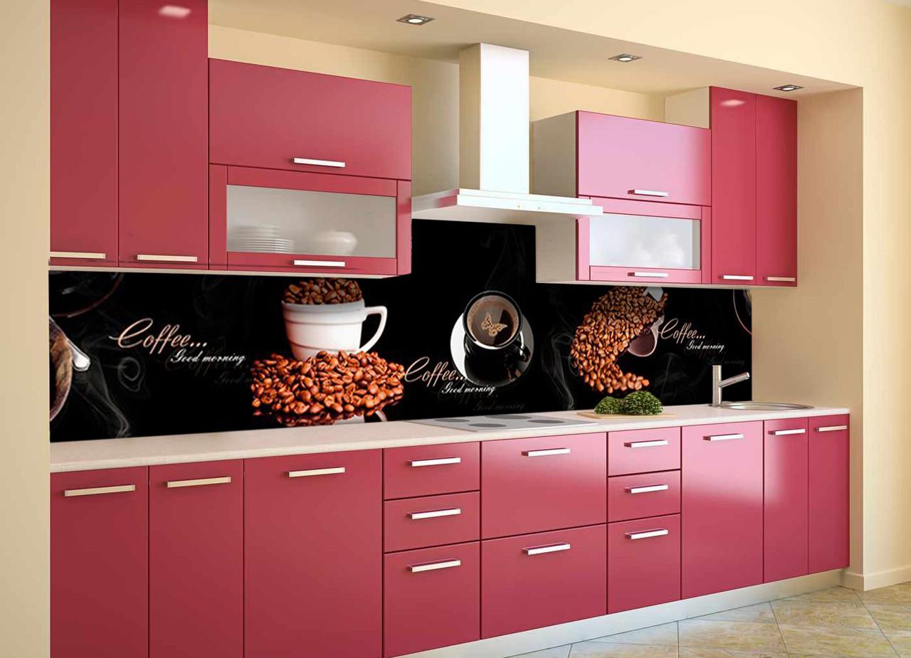 Кухонный фартук Черный кофе из самоклеющейся виниловой пленки 65х250 см Черный Кухонный фартук Черный кофе из самоклеющейся виниловой пленки 65х250 см Черный