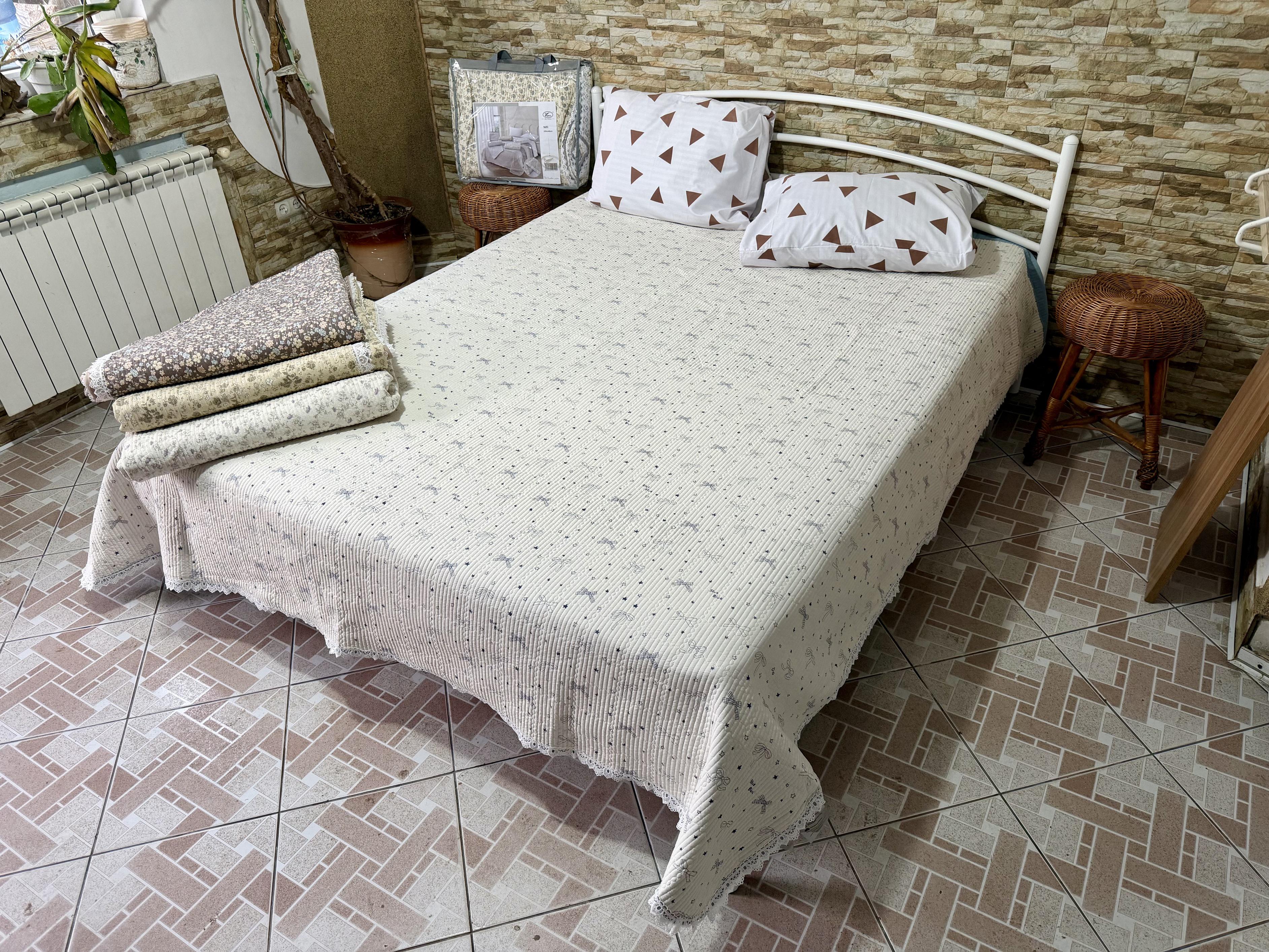 Плед-покрывало из микрофибры летнее Прованс евро 230х230 см Светло-бежевый 6 (MP-2703beige6/x230)