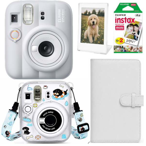 Камера моментальной печати Fujifilm Instax Mini 13/чехол/фотопленка 20 шт./фотоальбом 108/фоторамка Clay White (35938373)