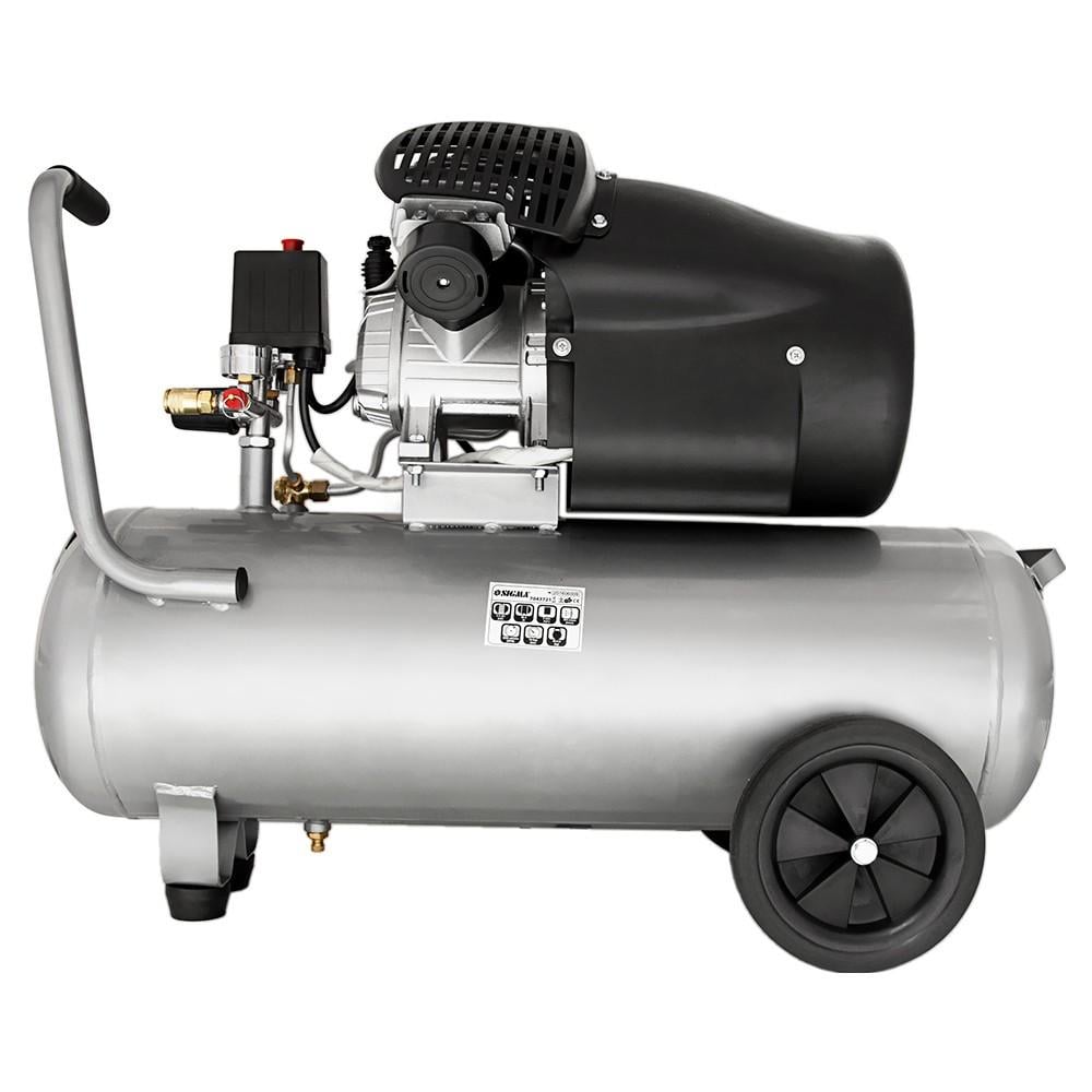 Компресор Sigma 7043721 двоциліндровий прямий привід масляний 50 л 10 бар 455 л/хв - фото 3 Компресор Sigma 7043721 двоциліндровий прямий привід масляний 50 л 10 бар 455 л/хв - фото 3