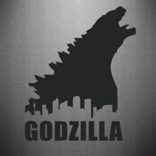 Наклейка Godzilla and city 16,5x20 см Чорний (21563216)