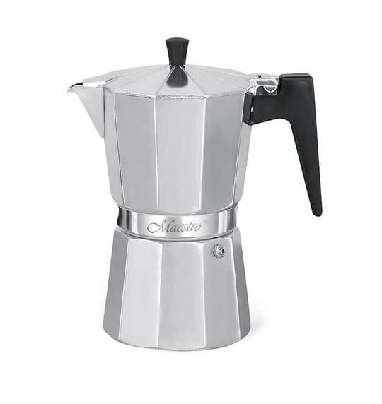 Гейзерная кофеварка Maestro Espresso Moka алюминий на 9 чашек 450 мл Серебристый
