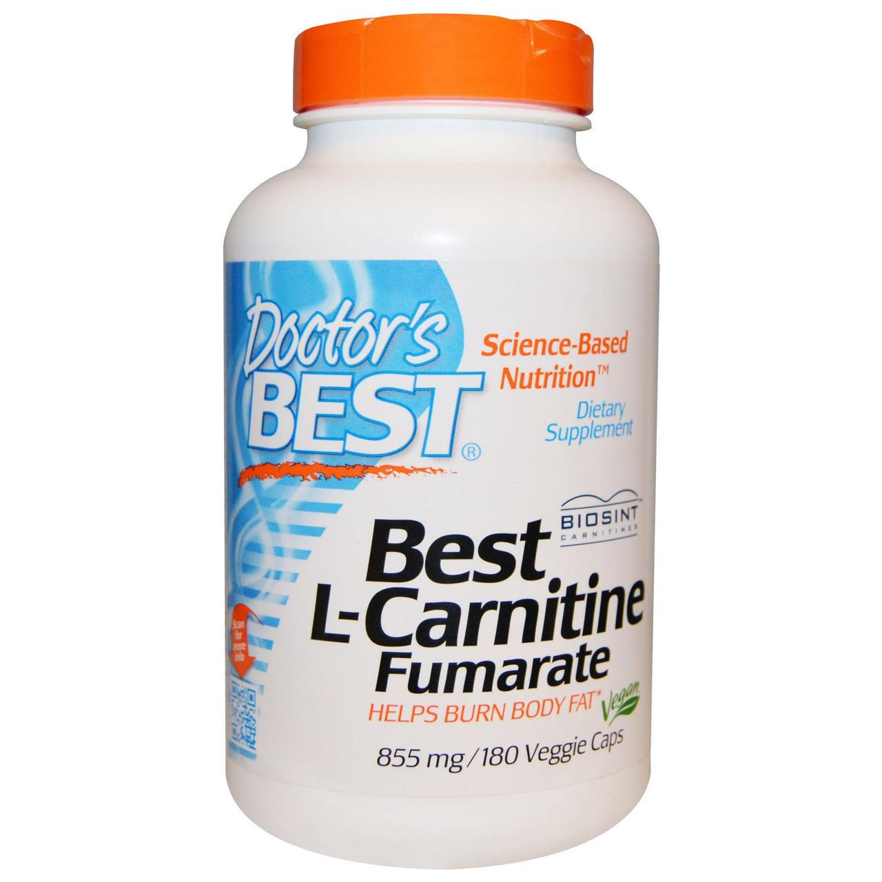 Карнітін Doctor's Best Best L-Carnitine Fumarate 855 мг 180 Veg Caps