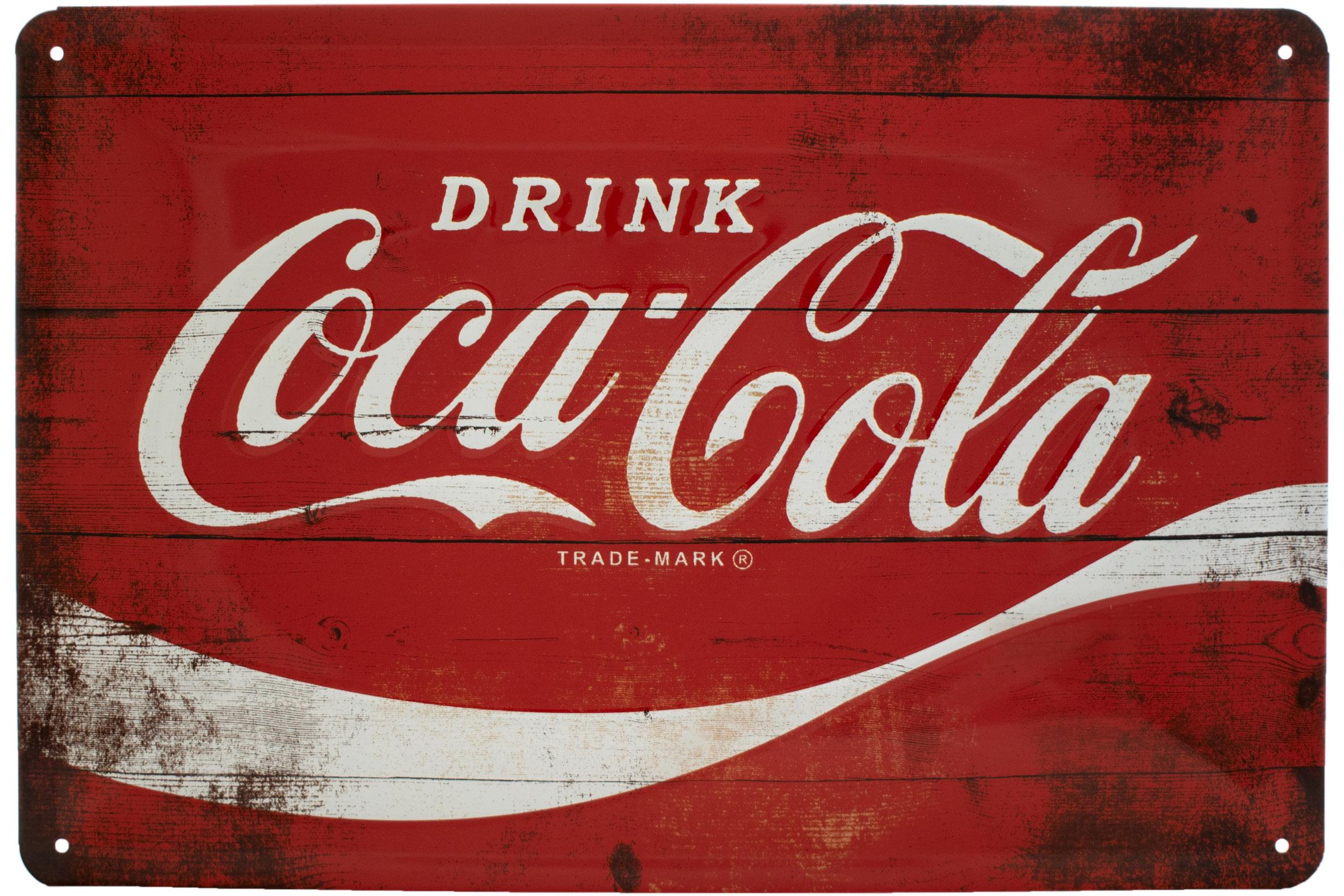 Табличка металлическая Кока-Кола – Логотип Красная Волна/Coca-Cola – Logo Red Wave 20x30 см