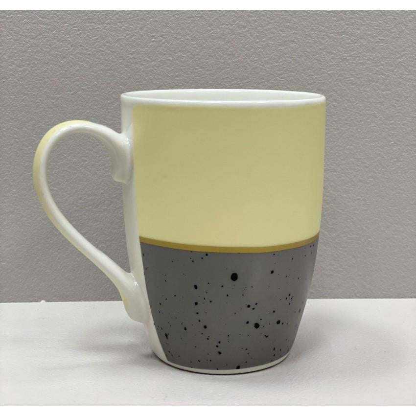 Чашка S&T 2091-16 Мрамор фарфоровый 340 мл Желтый с серым
