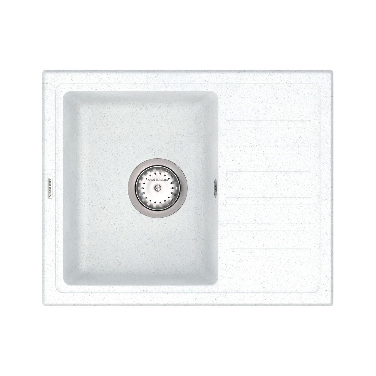 Кухонная мойка с сифоном Lira LMP 02,55 White stone